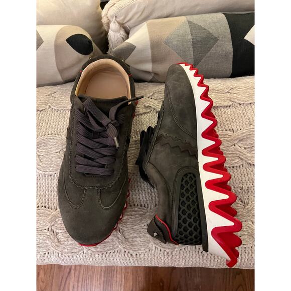 Christian Louboutin Loubishark Sneakers in Grey Suede Size EU 42.5/ US 9.5✨ - Picture 11 of 16